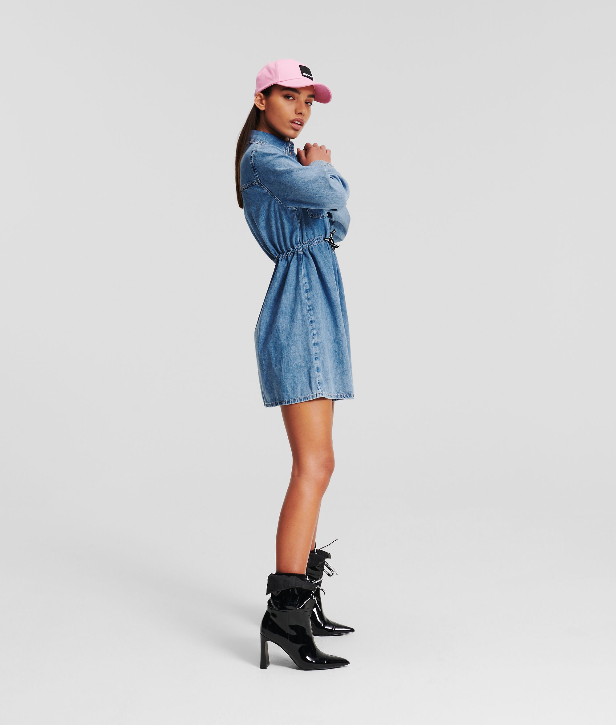 (image for) User-Centric KLJ TIE WAIST DENIM SHIRT DRESS